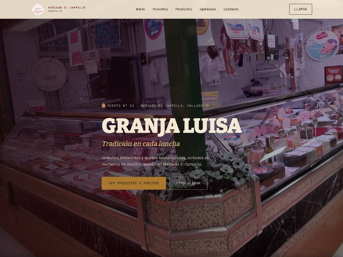 Web de Granja Luisa, charcutería del Mercado El Campillo de Valladolid